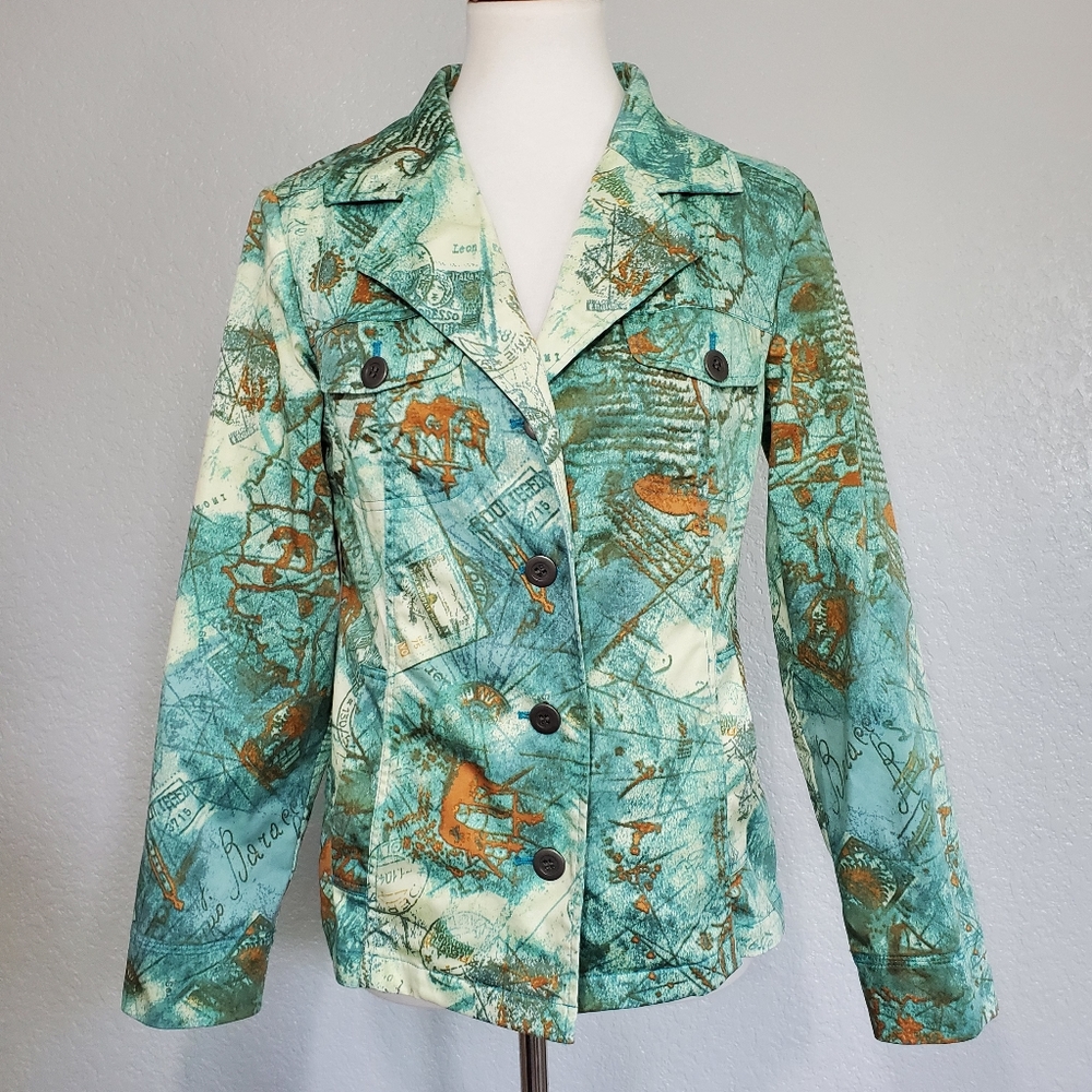 Additions by Chico's Green Shacket, Size Small